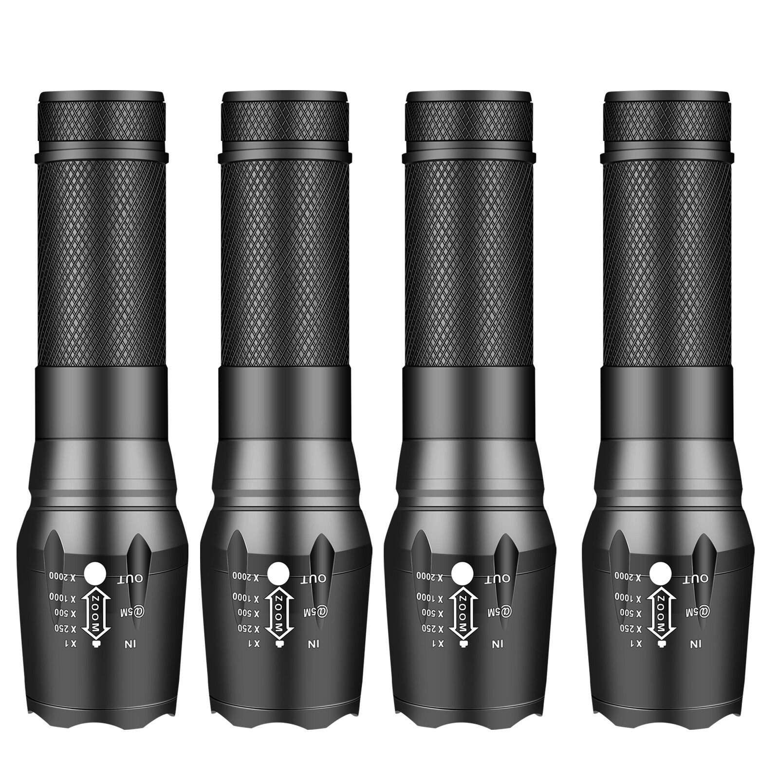 4 Pack Super Bright LED Flashlight Small Portable LED Flashlights Torch Zoom AAA