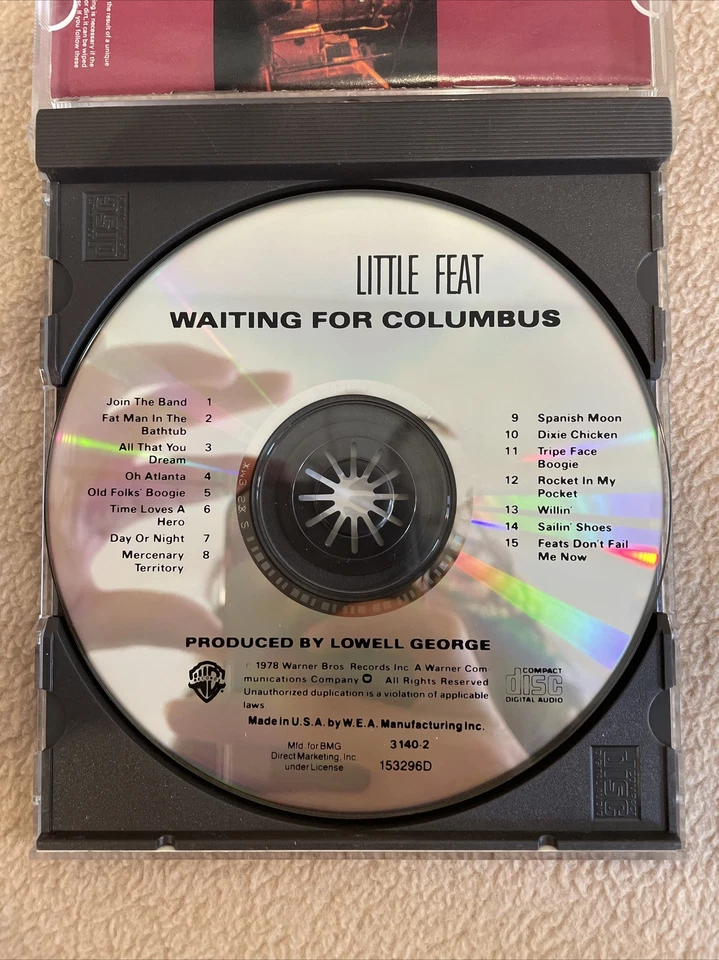 Little Feat - Waiting For Columbus (CD,1988,Warner,1st Ed) Foto 4 de 4