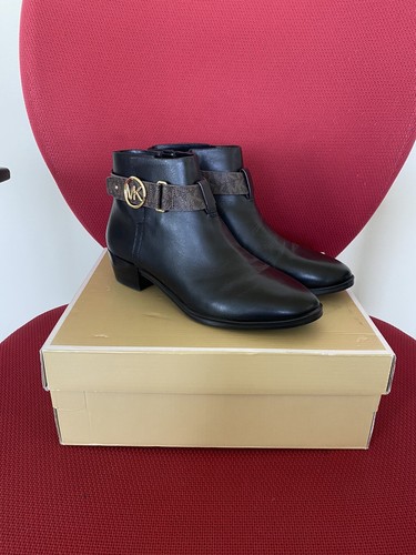$140 Michael Kors Harland Botines De Cuero Negro en Talla 6.5 EE. UU.!!!  Nuevo en Caja.! | eBay