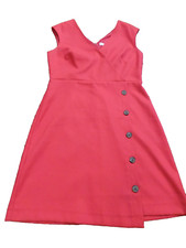 Classy Loft Red Button side skirt Sleeveless V neck Dress Size 2 EUC Pretty Soft