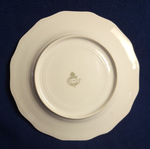 Antique 1920s LRL LIMOGES FRANCE Hand painted Pike Fish 8" Salad Plate - Picture 2 of 4