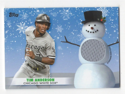 2021 TOPPS WALMART HOLIDAY MEGA BASEBALL RELIC TIM ANDERSON WHITE SOX JERSEY
