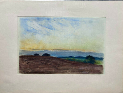 Franz Ehmke *1928 -2018 DDR Painter °Sunset at the Tegler Fließ in Lübars