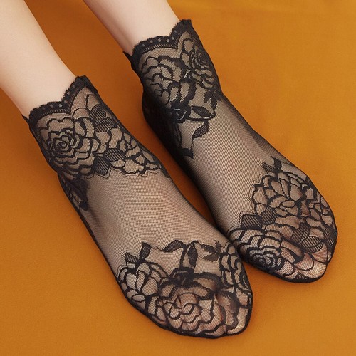 Moda Donna Pizzo Morbido Elastico Trasparente Calzino Trasparente Calzini Calzini Calzini alla Caviglia - Foto 13 di 32