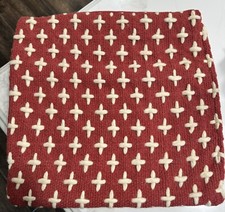Blu Dot Bludot Pillowcase 18" X 18"  Wool & Cotton Red