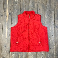 Chaps Puffer Gilet Womens Full Zip Outdoors Ski Coat, Red, Xl