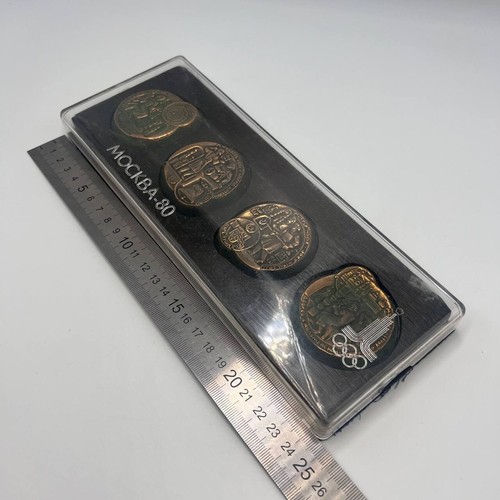1980 RARE Vintage Moscow Olympic Games Bronze Medal Souvenir Plaque Display - Picture 7 of 8