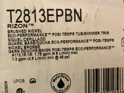 Moen T2813EPBN Rizon Posi-Temp Shower Trim and Tub Faucet Brushed Nickel*NEW*