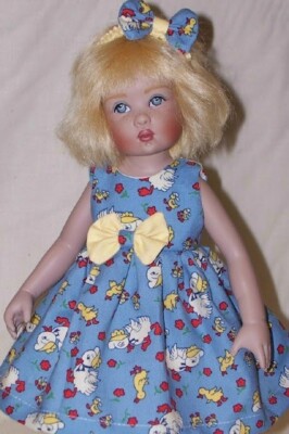 Duck Floral Doll Dress Coat & Hairbow For 8'' Vogue Ginny