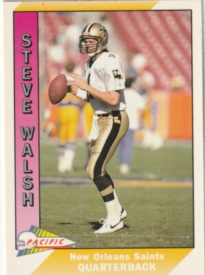 FREE SHIPPING-MINT-1991 Pacific Steve Walsh #339-PLUS SAINTS BONUS CARDS