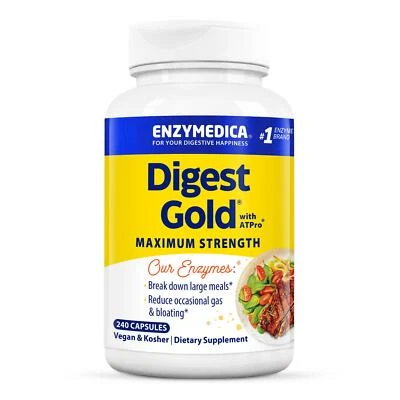 Enzymedica Digest Gold 240 Capsules, Digestion, Energy, Indigestion, Bloating