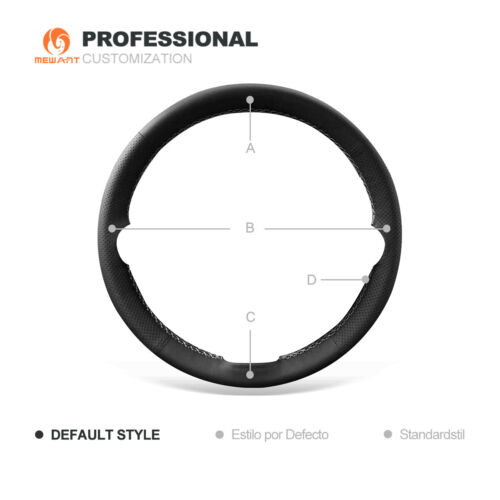Black Genuine Leather Steering Wheel Cover for Volkswagen VW Beetle 1998-2010 - Picture 8 of 9