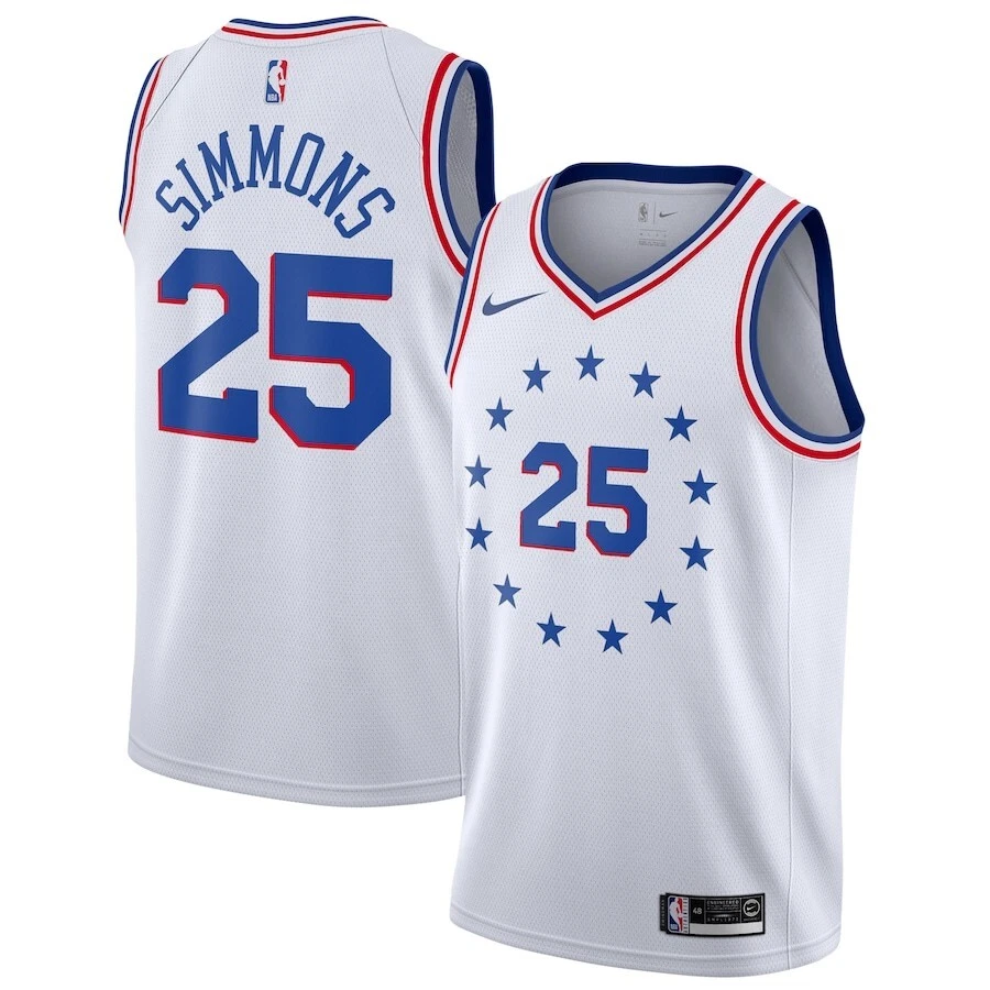 Ben Simmons Philadelphia 76ers Nike 2018/19 Earned Edition Swingman Jersey NBA - Image 3 of 4