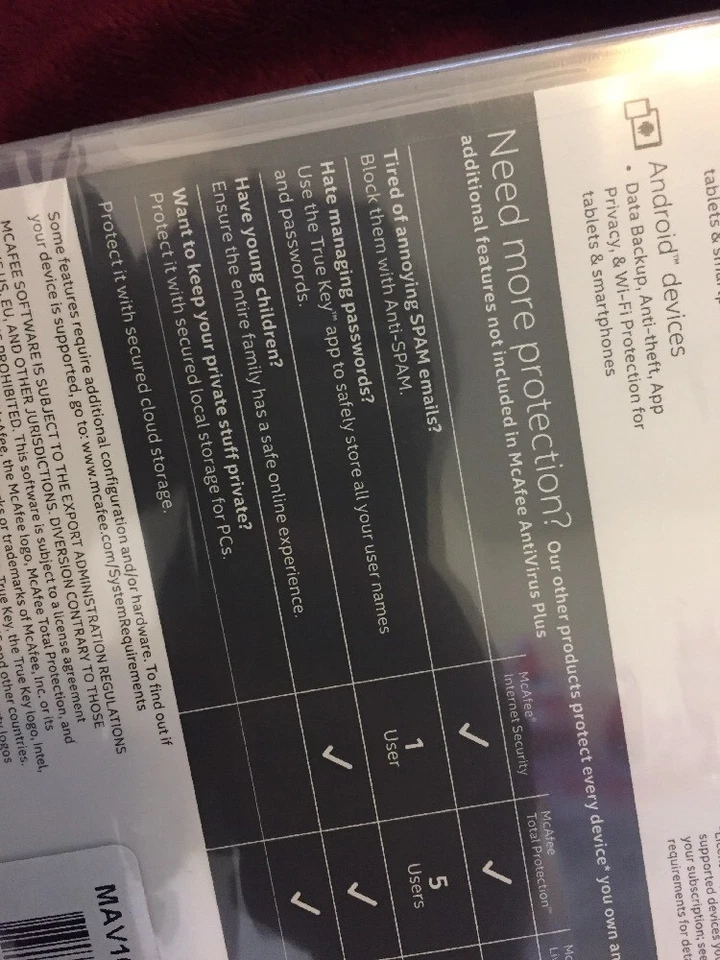 McAfee Antivirus Plus 2016 - Unlimited Devices -- BRAND NEW - Free Shipping - Image 3 of 4