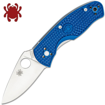 Spyderco Persistence S35VN Satin Plain Blade Blue FRN Handles C136PBL
