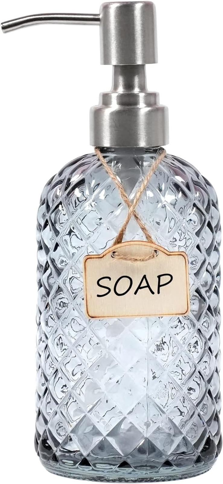 Bathroom & Kitchen Glass Hand and Dish Soap Dispenser with 304 Rustproof Stainle