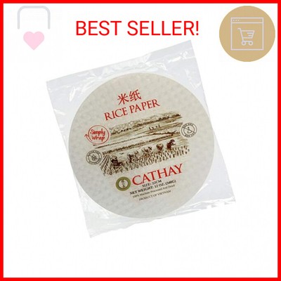 Cathay Fresh Spring Roll Rice Paper Wrappers 30 Sheets | Non-GMO, Gluten-Free, L