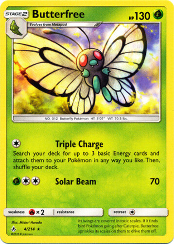Pokemon Butterfree - 4/214 - Rare NM-Mint Unbroken Bonds