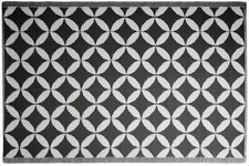 Black & White Circles Outdoor Rug Camping Floor Mat Picnic Blanket 90 x 180cm