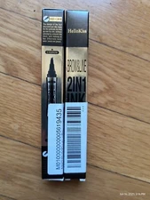 2 Microblade Eyebrow Pens Double Ended 4 Tip Eyebrow Pen With Eyeliner Black New