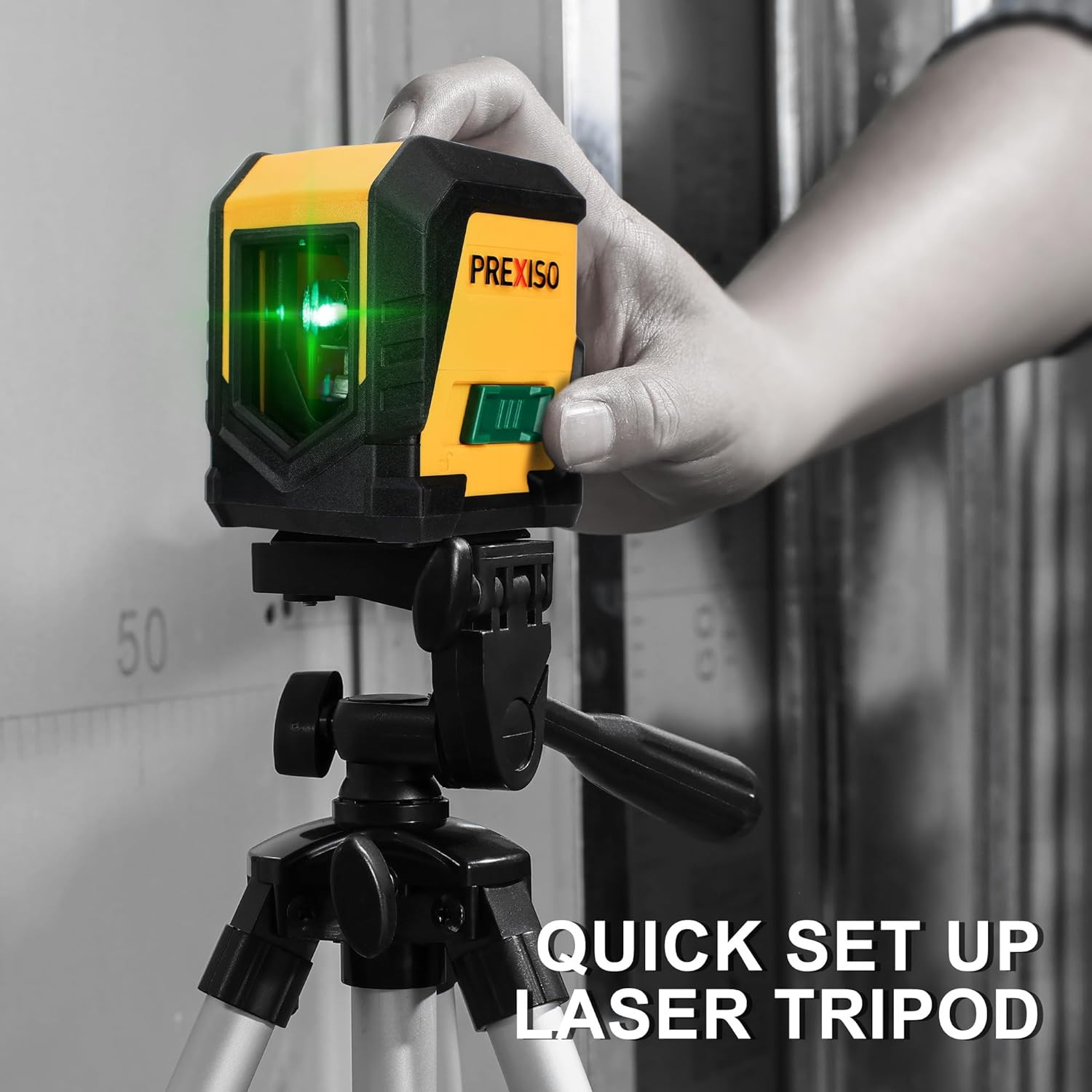 Laser Level with Tripod, 65Ft Self Leveling Cross Line Laser Level, Green Line L