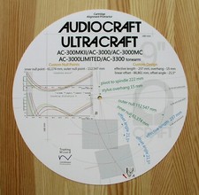 Audiocraft/Ultracraft AC-300MkII/AC-3000/AC-3300 Tonearm Alignment Protractor