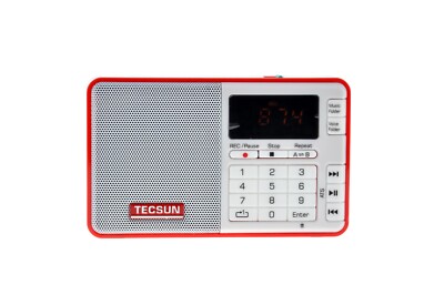 Tecsun Q3 (RED) FM Radio MP3 player and Recorder *BL-5B battery included*