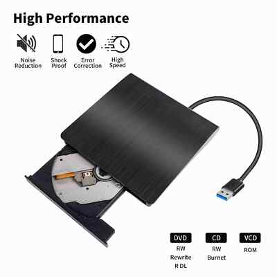 Externes CD DVD Laufwerk USB 3.0 Lightscribe CD/DVD/VCD Brenner