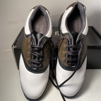 NWT Brown & White FootJoy GreenJoys Golf Shoe Size 9.5 Wide Footjoy GreenJoys Mens Golf Shoes Size 9W Wide White & Brown  main image 2