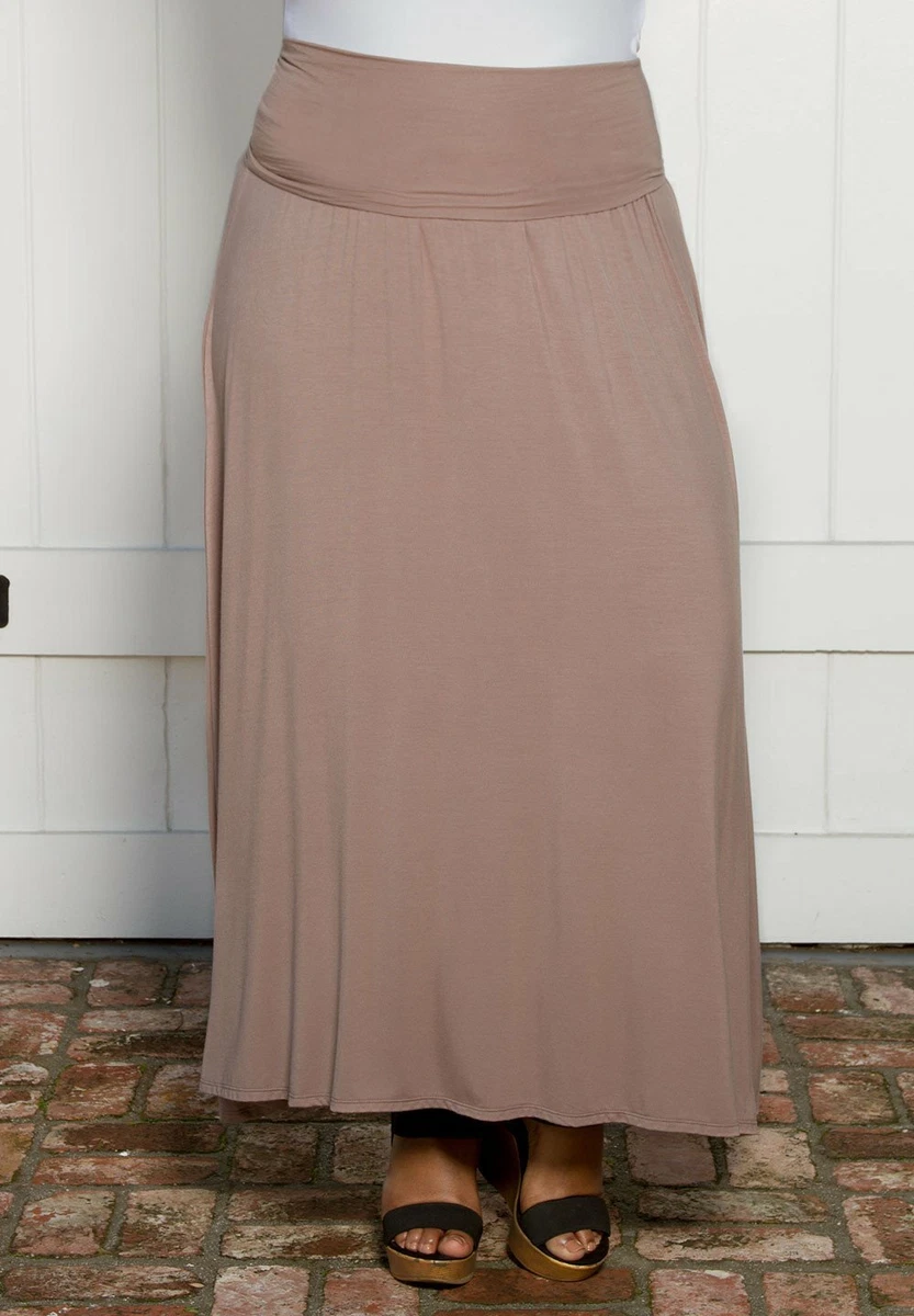 New Women s Plus Size Burgundy Maxi Full Length Skirts Sizes 1X 2X