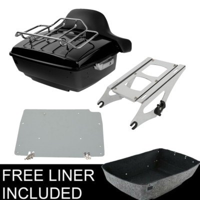 King Pack Trunk Mount Rack Plate Pad For Harley Tour Pak Road Glide King 2014-24