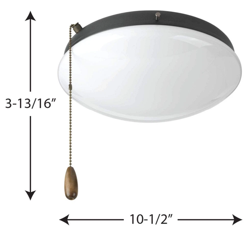 Two-Light Universal Opal Glass Fan Light Kit, Graphite - Image 4 of 4