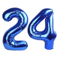 40 Inch Balloons Foil Digital Helium Number Balloons Number 24 Navy Blue