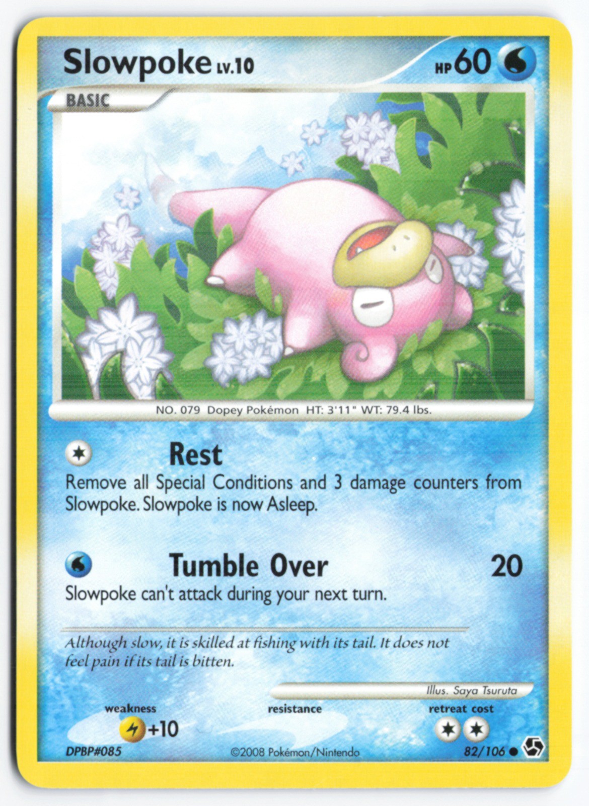Pokemon TCG Slowpoke 82/106 Great Encounters Common NM