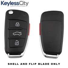 4-Button Flip Key SHELL Fits 2006-2010 Audi / NBG009272T AFTERMARKET