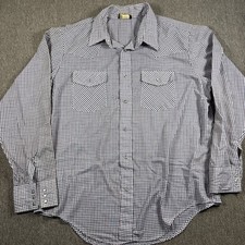 Vintage Sears Western Wear Shirt Mens XL Plaid Pearl Snap Cowboy Rockabilly