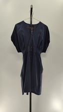 Quince Women Vintage Wash Tencel Button Front Dress Midnight Blue M
