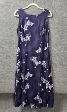 Alesia International Dress Sz 14 Vintage Sleeveless Purple Floral Hawaiian Y2K