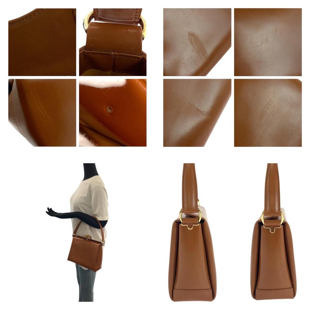 GUCCI Bamboo Leather Handbag Brown Gold Hardware Used Elegant Designer thumbnail 3
