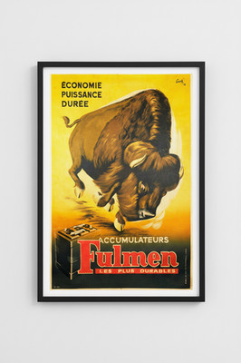 Vintage Fulmen French Battery Ad Poster - 24x36''