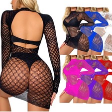 Fishnet Women Lingerie Babydoll Hollow Out Bodycon Mini Dress Nightwear Clubwear