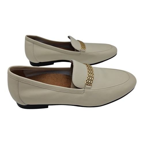 Mocasín para mujer Vionic 7,5 Charlotte marfil color crema cuero con cadena dorada - Imagen 2 de 12