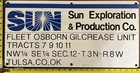 Vintage Porcelain Oil Field Sign - Sun Exploration & Prod Co Tulsa, OK
