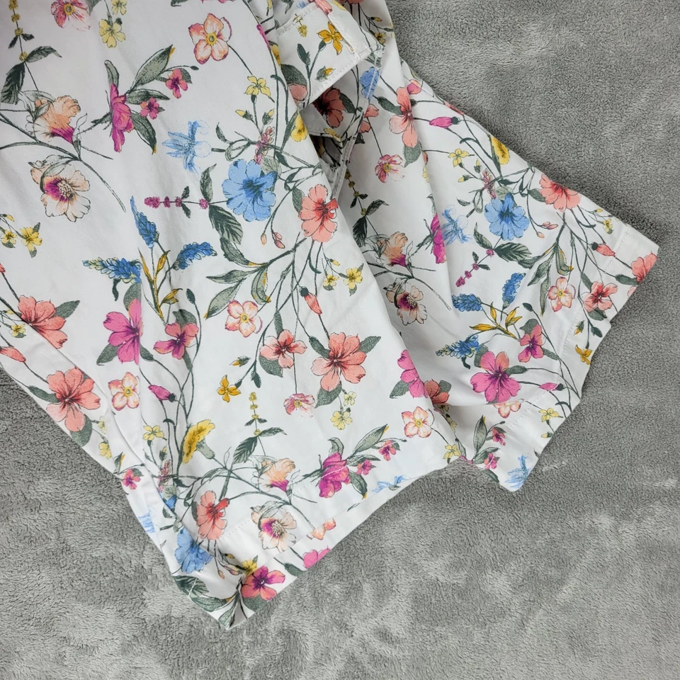 Pantalones para mujer St Johns Bay 22W Plus Capri rosa azul floral cremallera bolsillos con mosca informales Foto 4 de 4