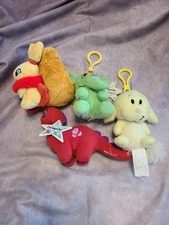 Neopets Vintage Plush Clip Lot - Elephante, Kacheek, Usul and Chomby