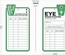 50PCS Eye Wash Station Inspection Tags Waterproof Tear Resistant Safety