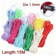 Round Elastic Cord 1.5mm-Diameter Colored Elastic Cord Soft Stretch for Craft