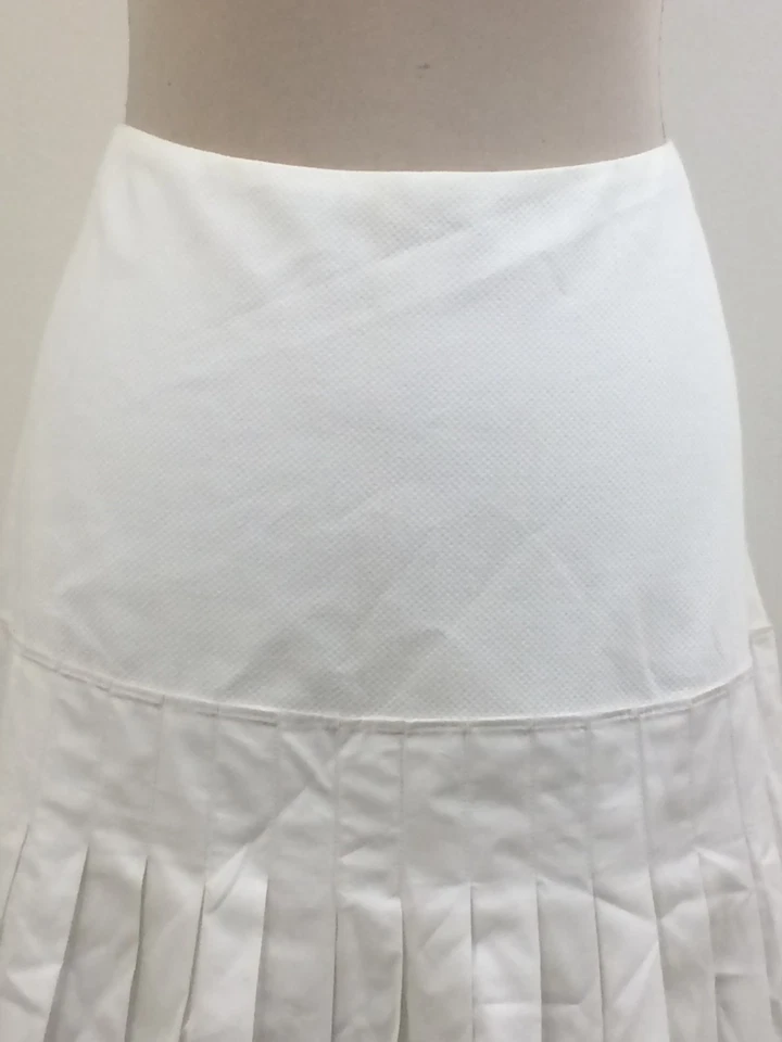 Falda para mujer Jaeger talla 16 blanca plisada mezcla de tela cremallera línea A midi nueva F1 Foto 2 de 4