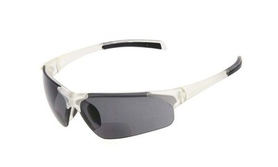 TR90 Unbreakable Bifocal Sport Shades: Clear/Grey +1.75. Drop 'em, They're Fine!