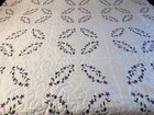 Queen Size Double wedding Ring machine Embroidery &quilted   quilt#4-13A — photo 2